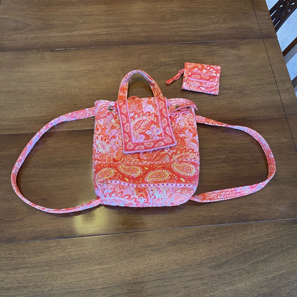 Vera Bradley Backpack Wallet Orange Sherbet